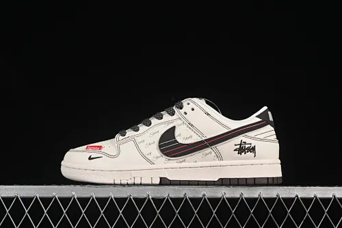 All categories Nk SB Dunk Series Nk SB Dunk Low High-end customized low-top sneakers Nike SB Dunk Low Stusi co-branded double spelled red line Anniversary high-end customized low-top casual sneakers XS6089-536
